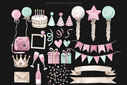Watercolor Birthday Party Clipart, an Object Graphic by AquarelleSpace (Thumbnail 3 of 4)