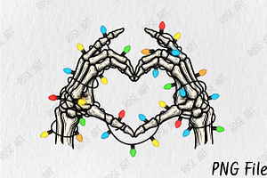 Skeleton Heart Hands Sublimation, a Seasonal Illustration by Rose Art