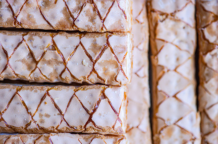 Textured fresh baked puff pastry
