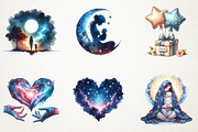 Celestial Mothers Day Watercolor PNG, a Seasonal Illustration by RobertsArt (Thumbnail 2 of 5)