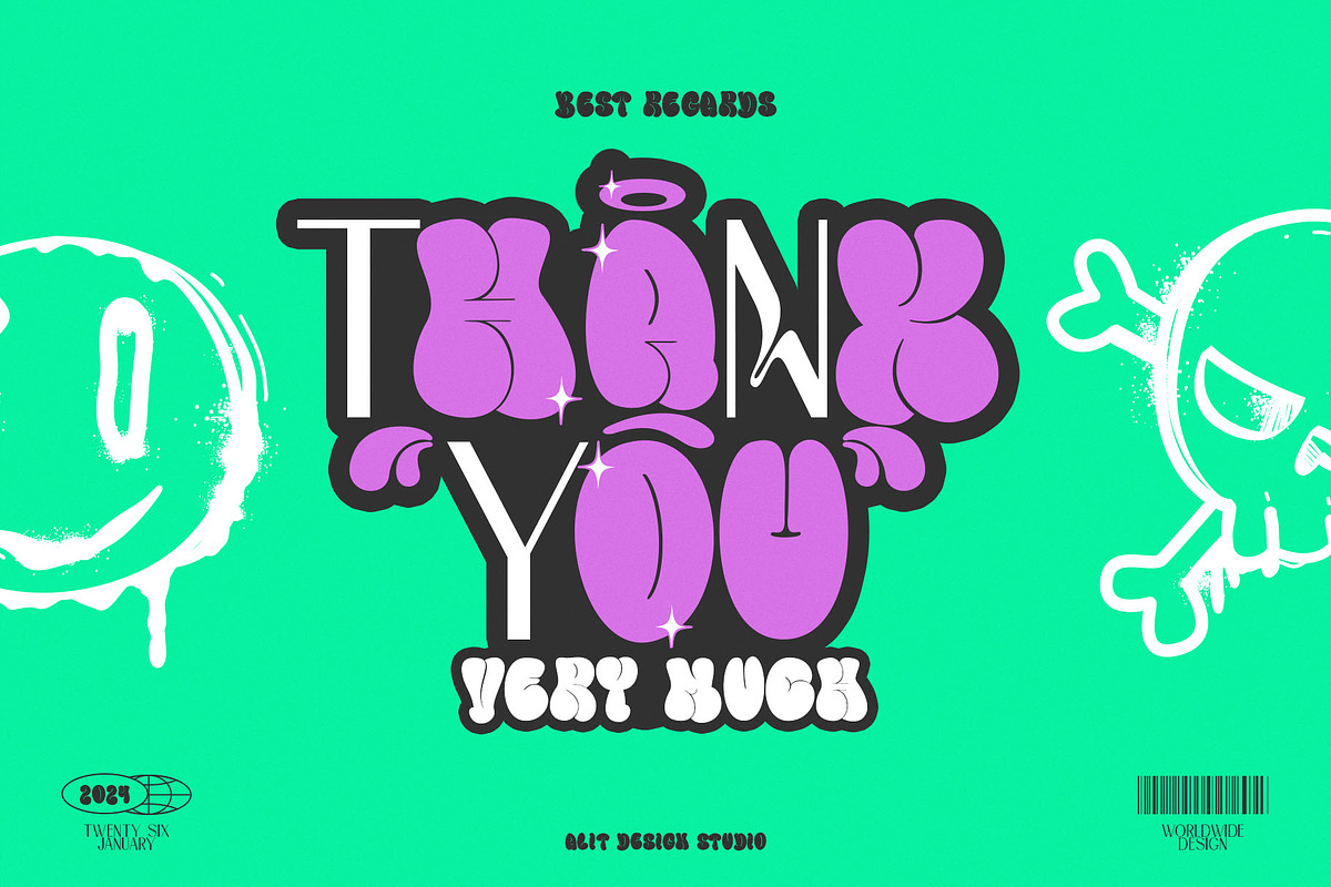 Mamboo Bubble Mix Graffiti Font, a Sans Serif Font by alit design (Photo 20 of 20)