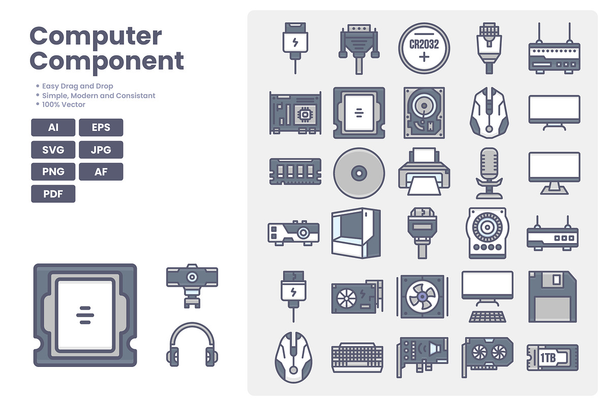 Computer Component Icons, an Icon by erifqizeicon (Photo 3 of 3)