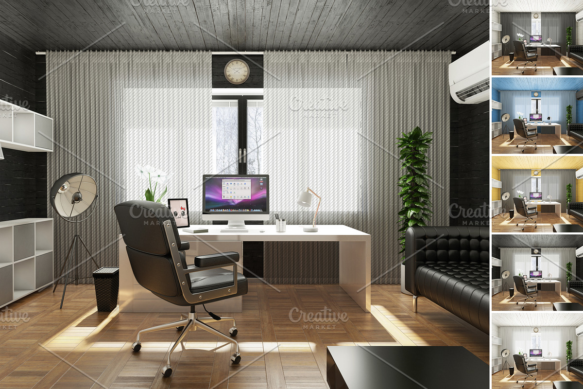 Office Room Mock-Up, a Household Mockup by IsometricWorld (Photo 8 of 9)