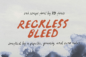Reckless Bleed Ink Script Font, a Script Font by TD fonts