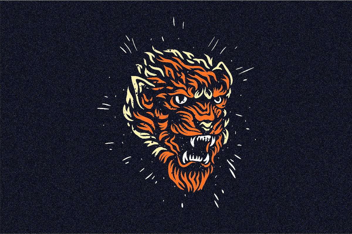 Head of Wild Beast - SVG,Vector,PNG, an Animal Illustration by Ben studio (Photo 9 of 13)