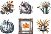 Silver Vintage Aesthetic Autumn Png, an Illustration by cherrydesign (Thumbnail 3 of 3)