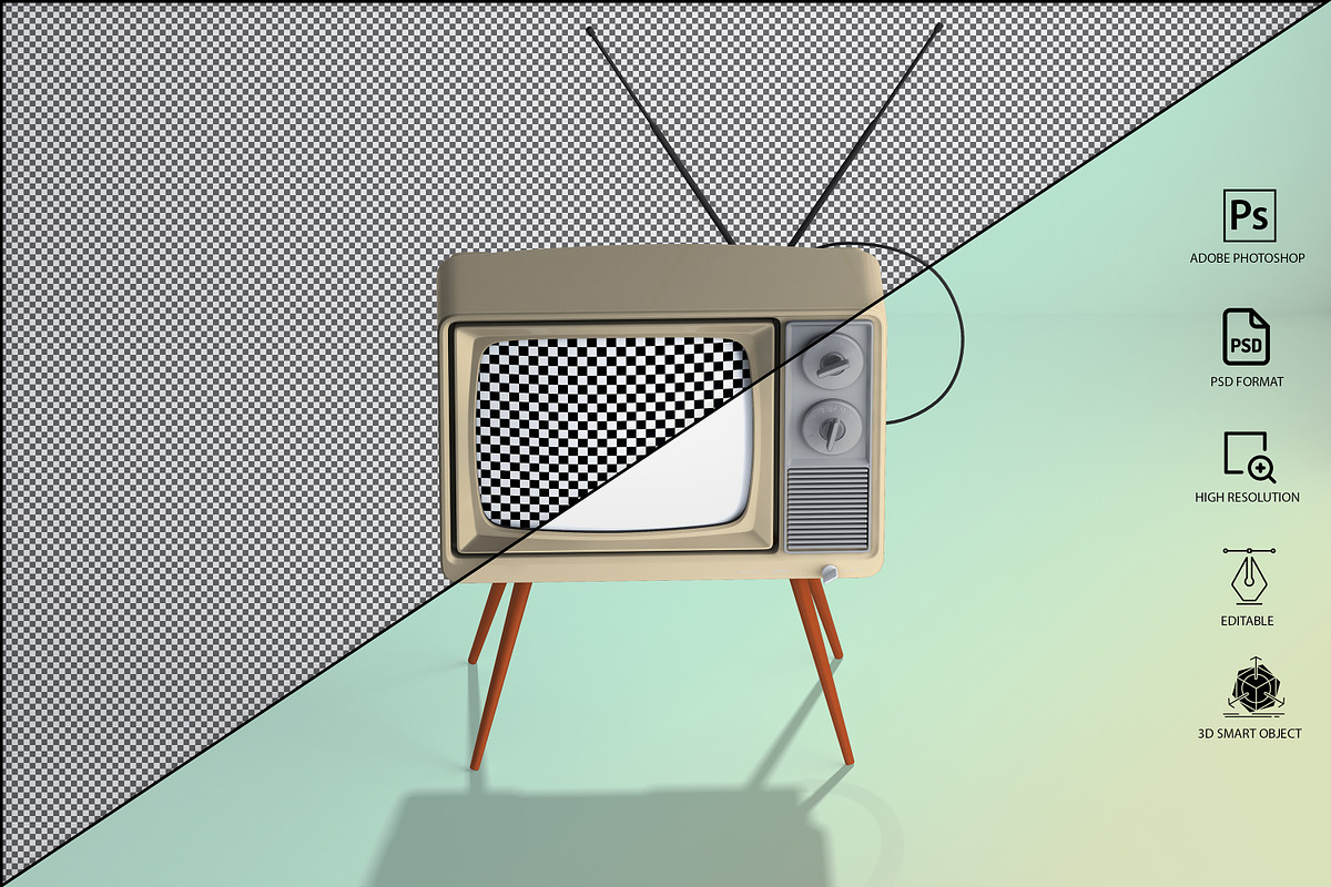 Retro Tv Mockup Pack, a Household Mockup by GraphicVil (Photo 18 of 23)