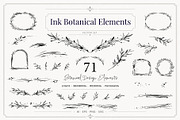 Ink Botanical Elements Vector Set, an Object Graphic by Christine Krahl (Thumbnail 1 of 12)