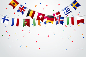 Party Garland With European Flag