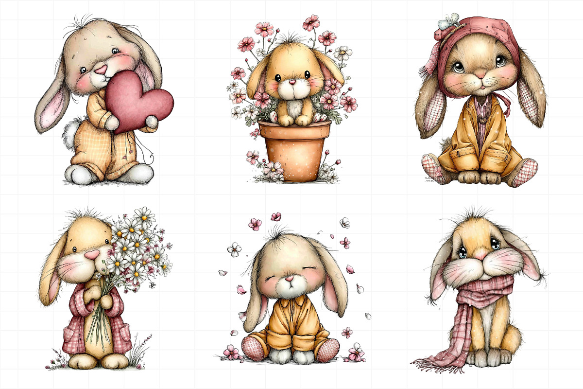 Ellow Gingham Bunny PNG, an Illustration by Daily.Designs (Photo 3 of 6)