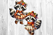 Autumn Cute Raccoon Clipart Set, a Seasonal Illustration by V Design Creator (Thumbnail 8 of 9)