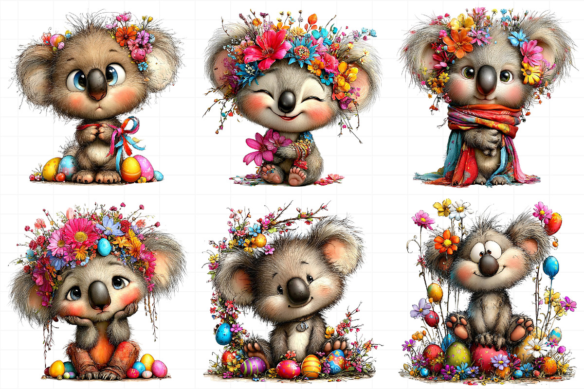 Whimsical Easter Koala Clipart, an Illustration by Daily.Designs (Photo 7 of 7)
