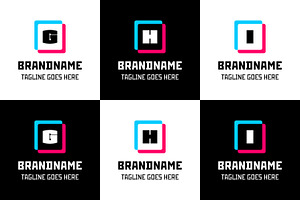 Letter G H I Glytch Logo Set, a Branding & Logo Template by Pray Art Design Studio