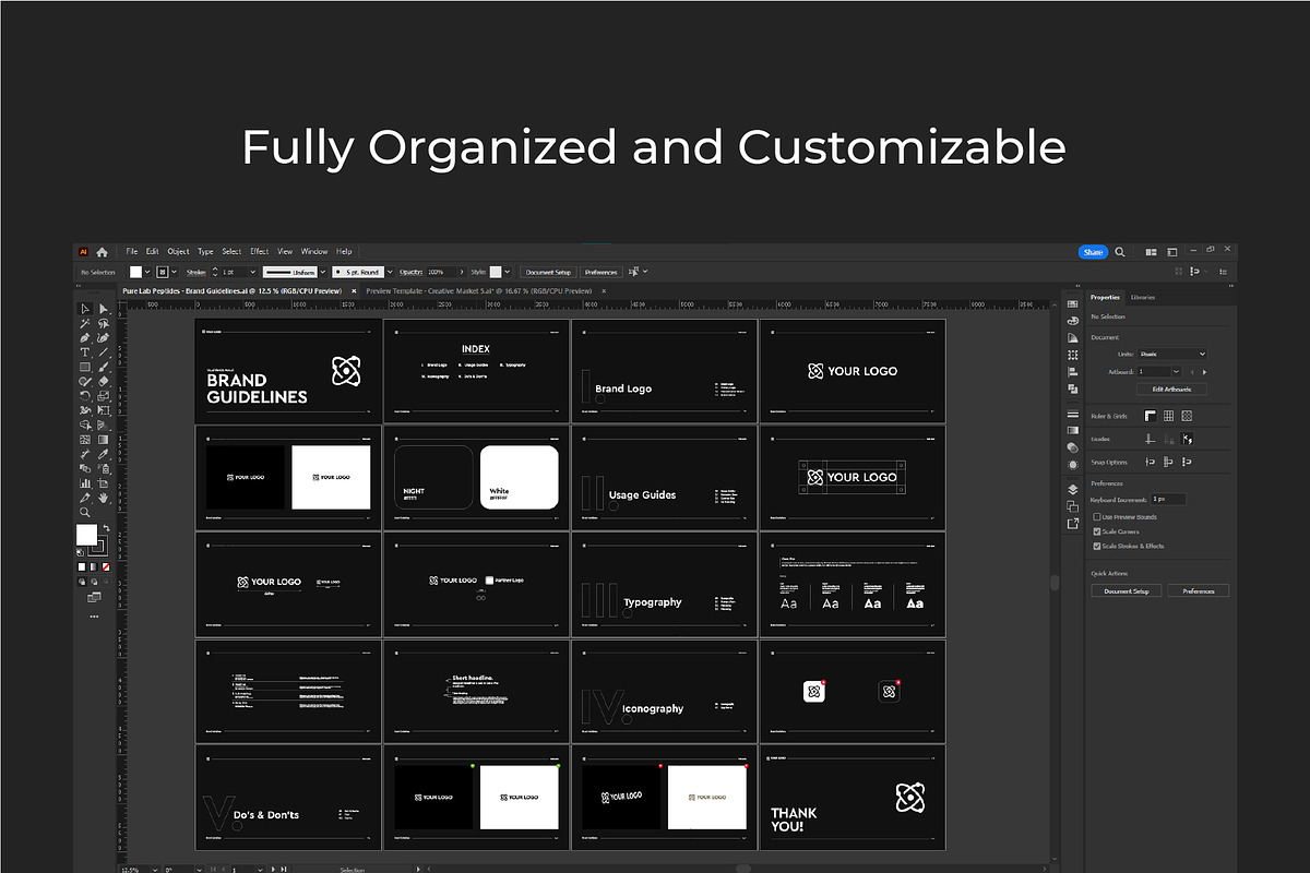 Premium Dark Minimal Brand Guideline, a Branding & Logo Template by Moody Designs (Photo 6 of 6)