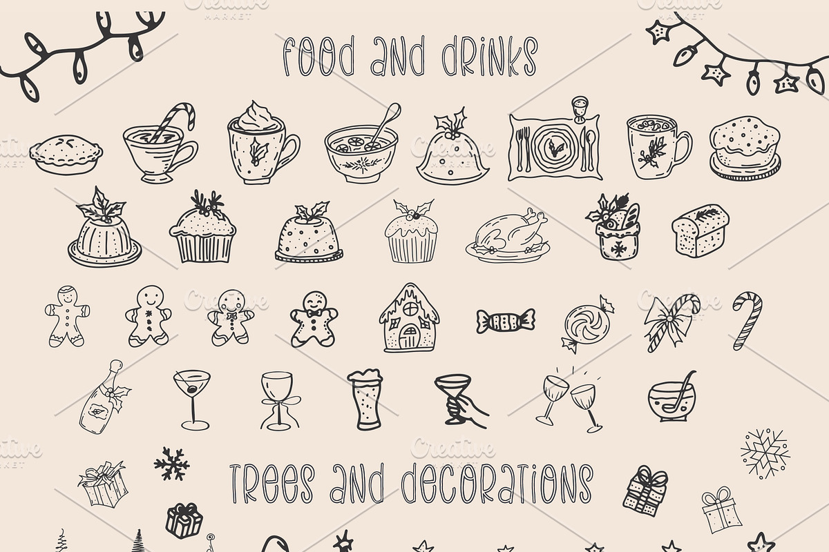 Whimsical Christmas Doodle Clipart, an Object Illustration by Amalia Calligraphy (Photo 2 of 9)