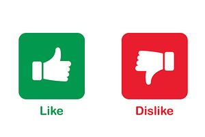 Thumb Up, Thumb Down Silhouette Icon, an Object Illustration by Vector Creator