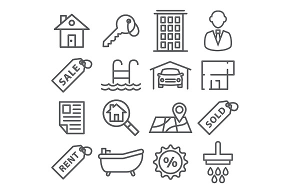Real Estate Line Icons