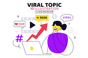 10 Viral Topic Vector Illustration, a Person Illustration by denayunebgt (Thumbnail 1 of 4)
