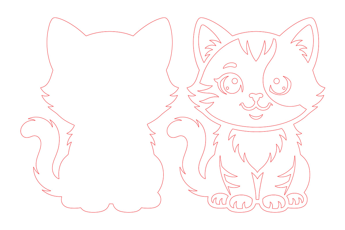 Cute Cat SVG Laser Cut File, an Object Graphic by DreamCafeArt (Photo 4 of 4)