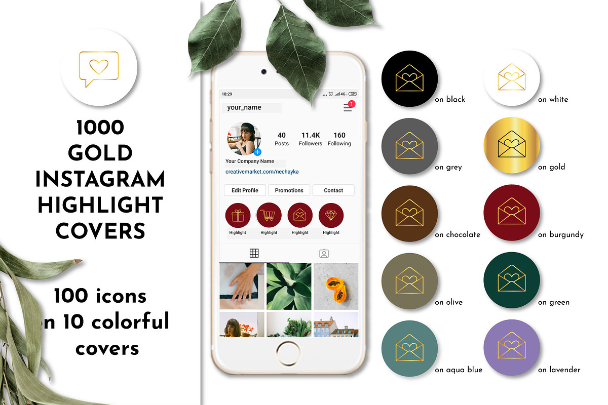 1000 Instagram highlight icon covers