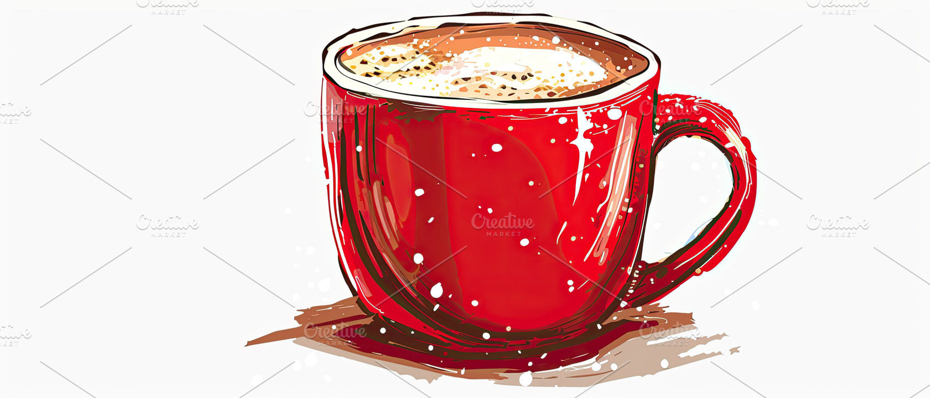 drawing of vector Christmas cup symb, a Photo by LOGOCREATIVE