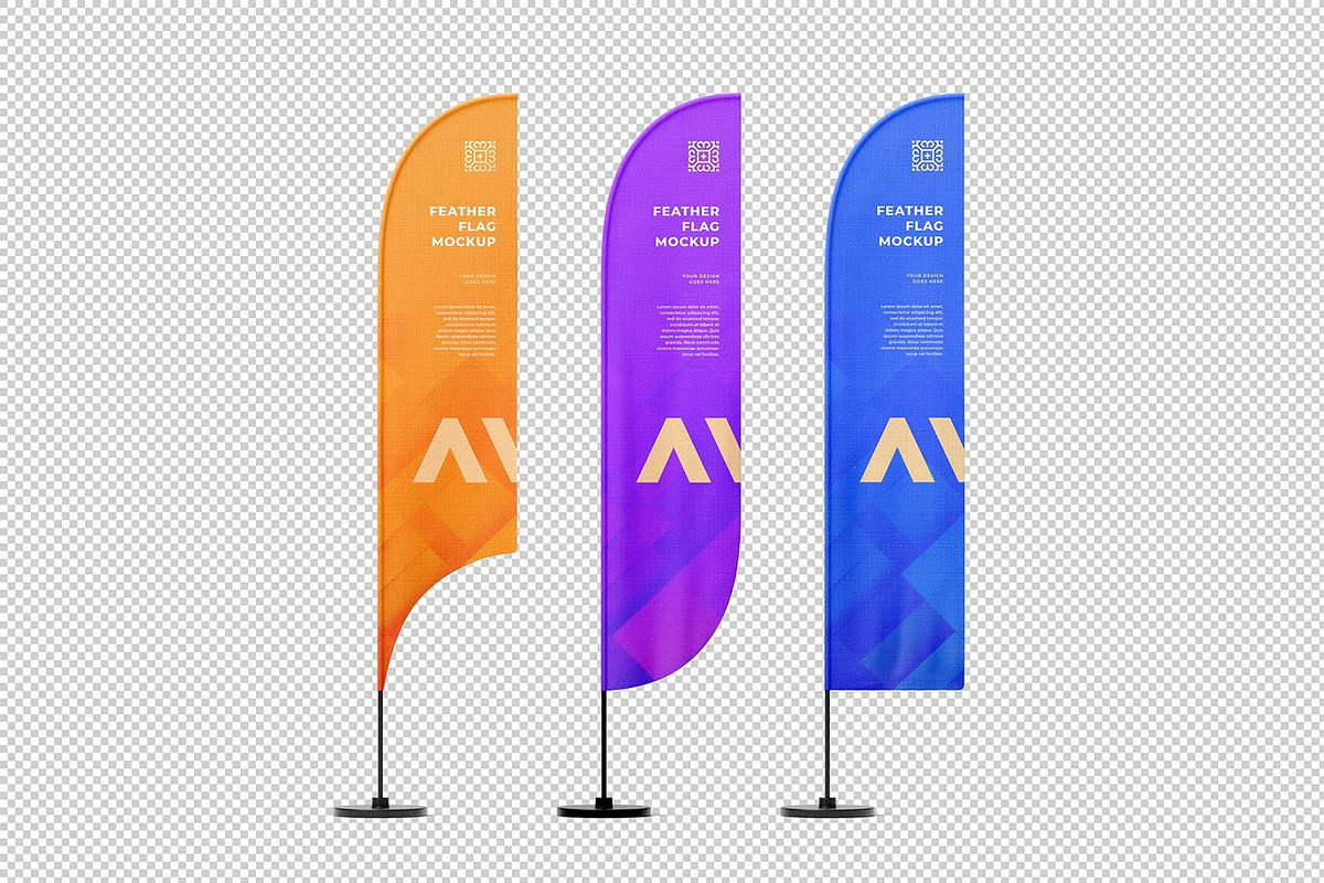 Customizable Feather Flag Mockup, an Advertising Mockup by zpackcreative (Photo 4 of 4)