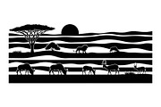 Abstract Savanna Scenery Silhouette, a Graphic by Designer_Momina (Thumbnail 2 of 13)