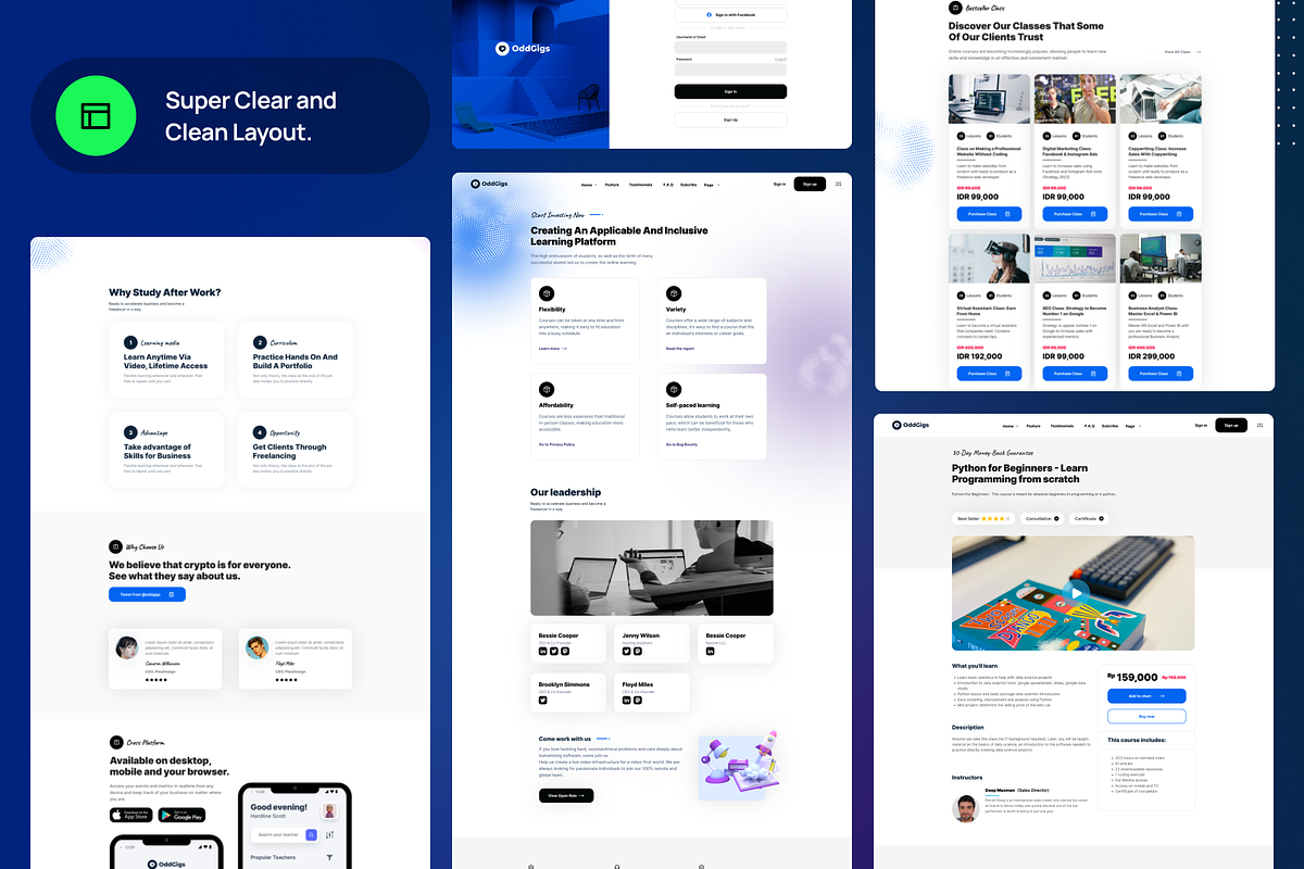 OddGigs Figma Design Kit for LMS, an UI Kit Template by Themesmile (Photo 3 of 5)