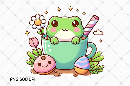 Cute Kawaii Frog Sweet Treat PNG