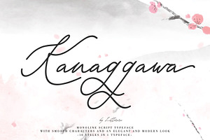 Kanaggawa, a Script Font by Letterara