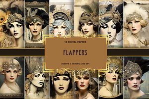 Flappers Digital Papers Pack 1920s