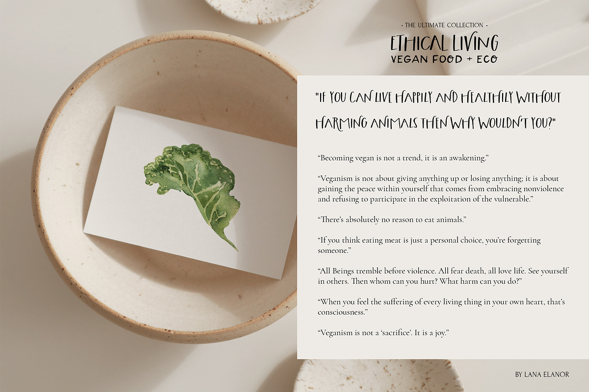 ETHICAL LIVING vegan & eco lifestyle, a Healthcare Illustration by Lana Elanor (Photo 7 of 28)