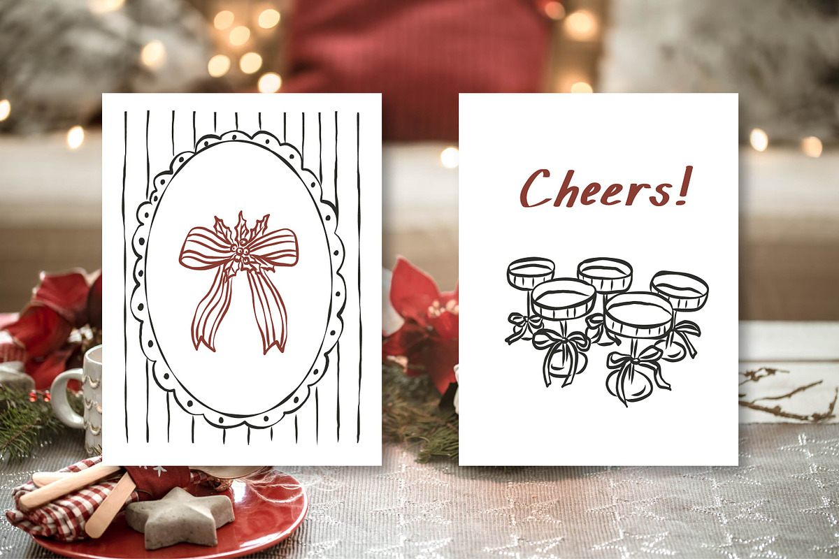 Hand drawn retro Christmas, an Object Illustration by RaDavCrafts (Photo 4 of 9)