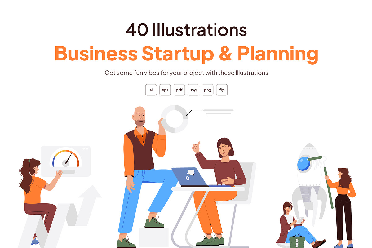 Business Startup Illustration Set, a Finance Illustration by Vectors Market (Photo 1 of 8)