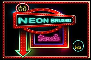 65 Neon brushes bundle.