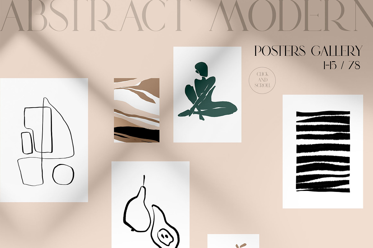 ABSTRACT MODERN POSTERS GALLERY, a Decorative Illustration by Yuliia Lashevska (Photo 3 of 13)