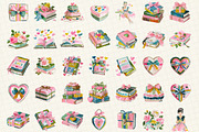 Valentine's Book Coquette Clipart, an Illustration by DreamCafeArt (Thumbnail 2 of 6)