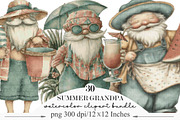 Whimsical Summer Grandpa Clipart, an Illustration by Designking (Thumbnail 1 of 5)