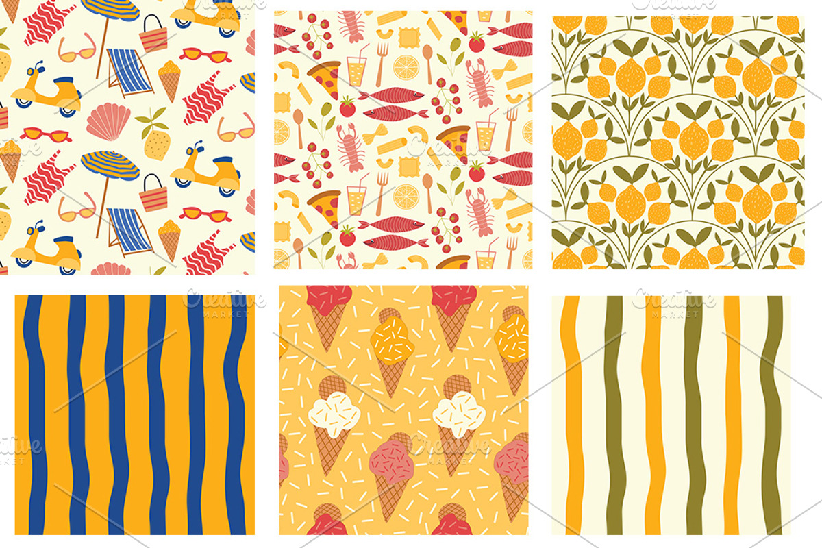 Italian Summer Patterns Collection, a Pattern Graphic by Yasmine Patterns (Photo 2 of 10)