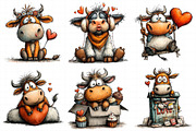 Quirky Valentine Highland Cow Clipar, an Illustration by Daily.Designs (Thumbnail 8 of 8)