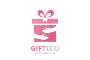 Vector Gift And Hands Logo