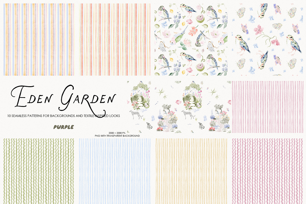 Eden Garden: Watercolor Clipart, an Object Graphic by Purple (Photo 8 of 11)