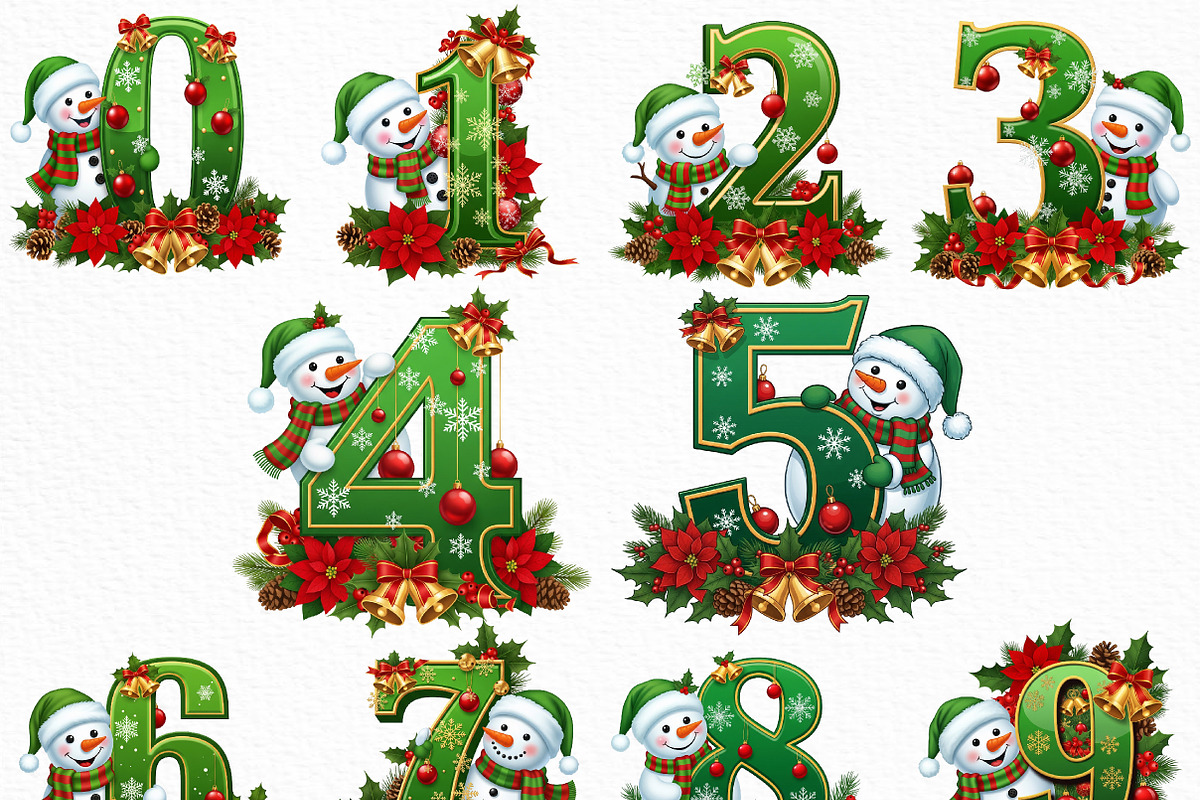 Christmas Snowman Alphabet PNG, an Illustration by Craft Nest (Photo 5 of 6)