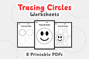 Tracing circles, shapes worksheets, an Education Illustration by TukTuk Design (Thumbnail 1 of 4)