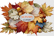 Luxury Clipart Autumn Leaves Wreath, a Decorative Illustration by Area (Thumbnail 25 of 40)