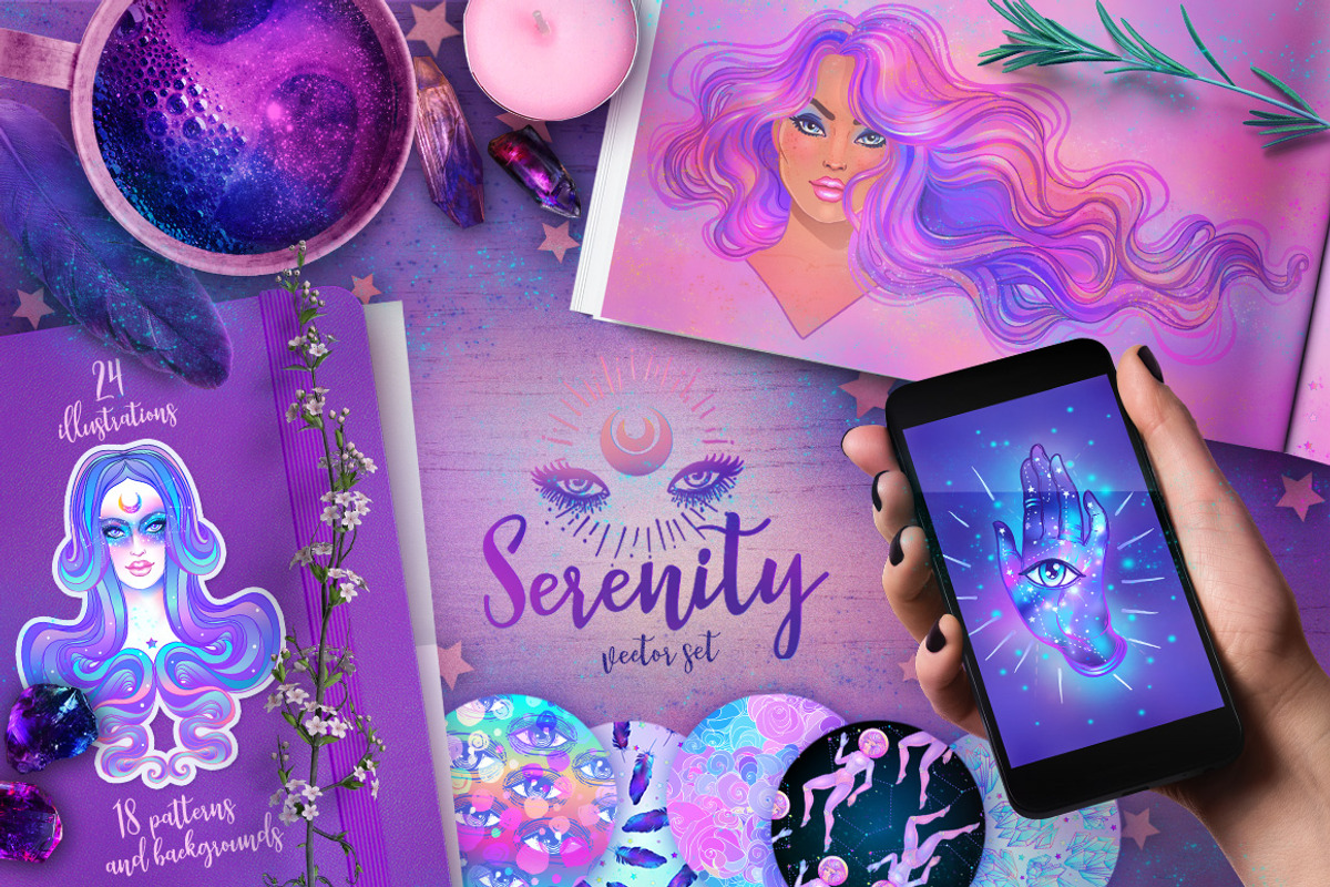 SERENITY. Magic Vector Set., a Food Illustration by Varvara Gorbash (Photo 1 of 7)