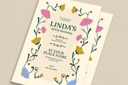 Flower Birthday Invitation, an Invitation Template by Guuver (Thumbnail 2 of 3)