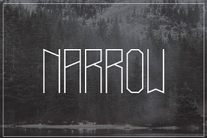 Narrow typeface, 4 weights + styles