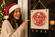 Christmas Snowman Laser Cut SVG, an Object Graphic by DreamPrint404 (Thumbnail 4 of 4)