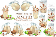 Watercolor almond milk, a Food Illustration by Ekaterina Glazkova (Thumbnail 6 of 11)